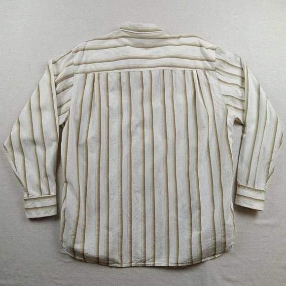 Tommy Bahama Mens Silk Blend Striped Long Sleeve Dress Shirt FLAW - Size XL - Picture 8 of 16